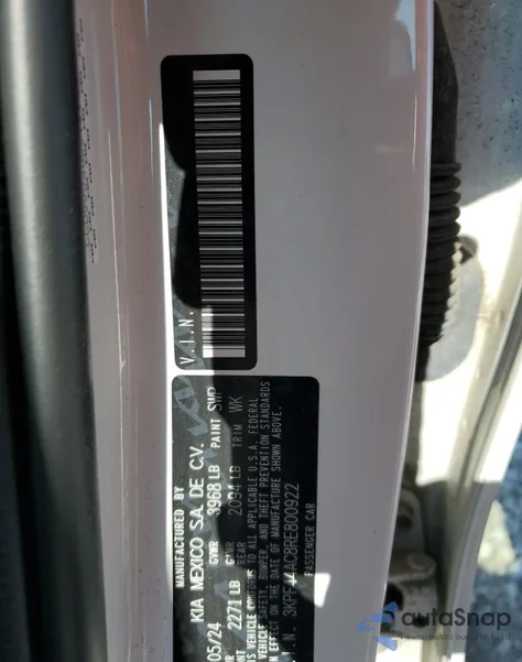 2024 Kia Forte Gt z USA, uszkodzony, nr VIN 3KPF44AC8RE800922